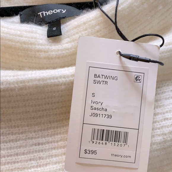 THEORY Batwing Ivory Sweater, Size Small $395 - Picture 6 of 6